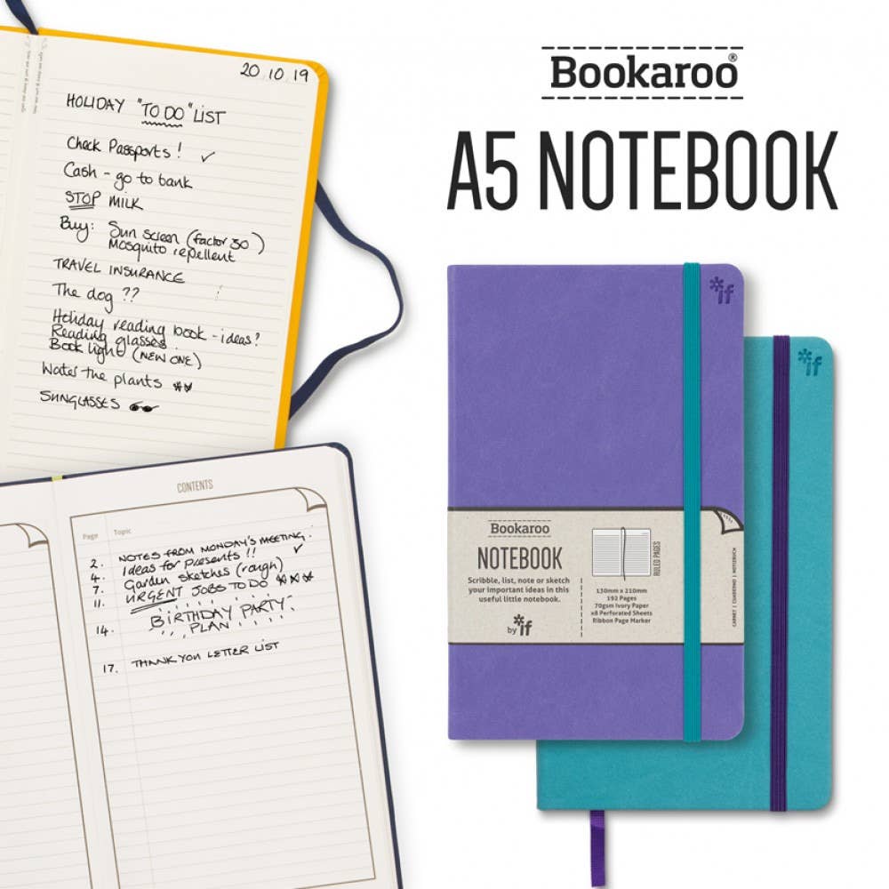Bookaroo A5 Notebook: Aubergine