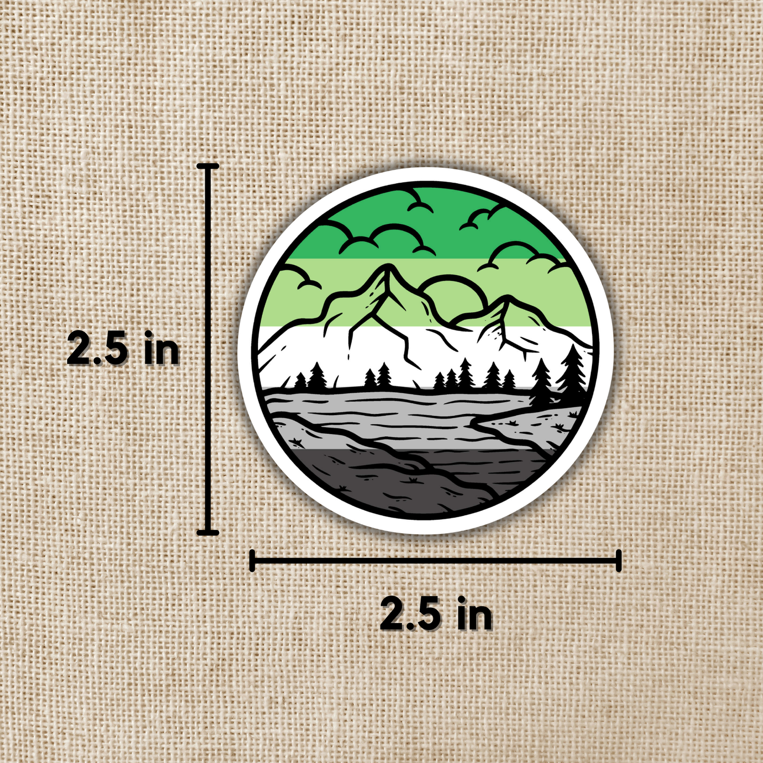 Aromantic Pride Mountainscape Flag Sticker