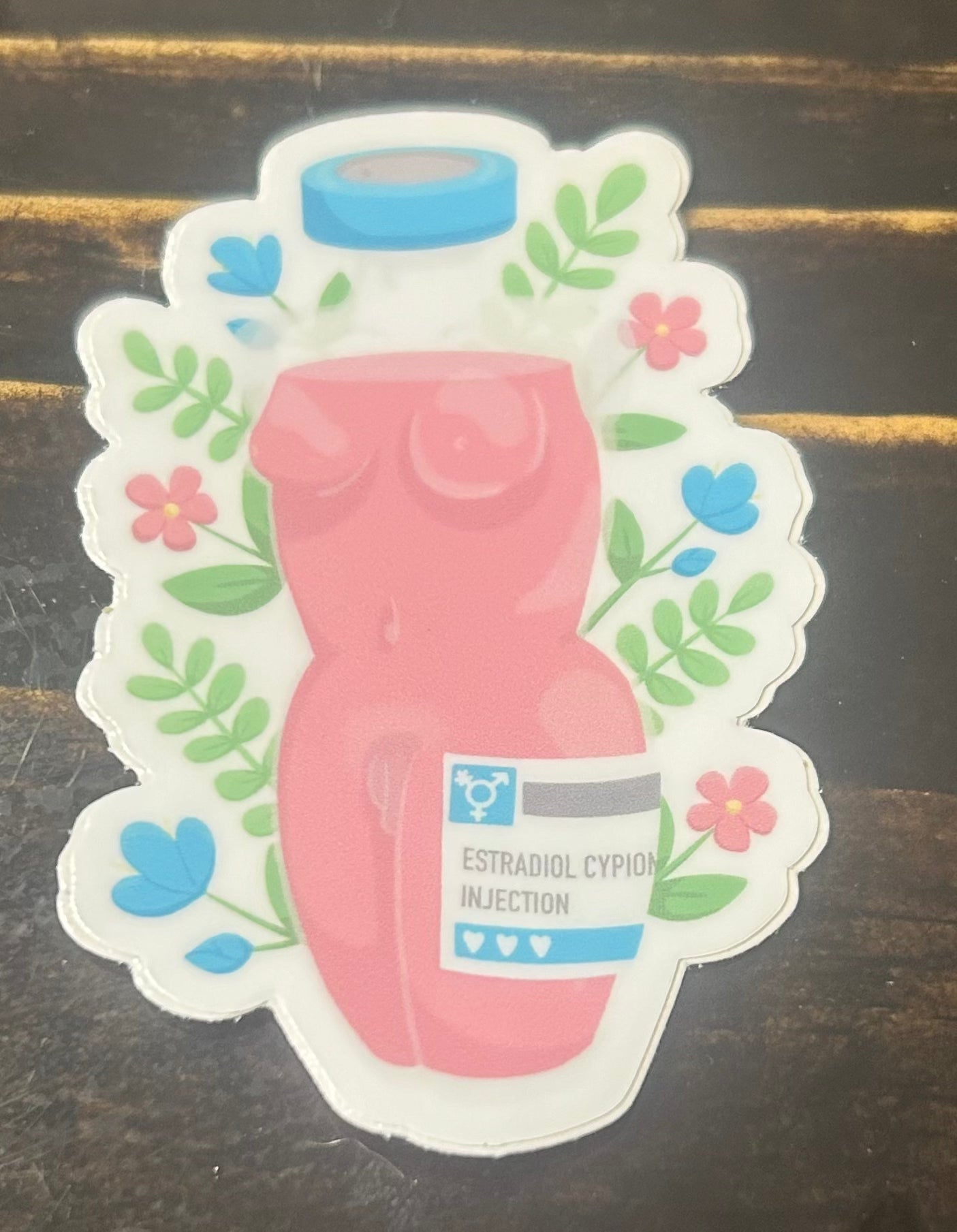 Estradiol Body Bottle Sticker