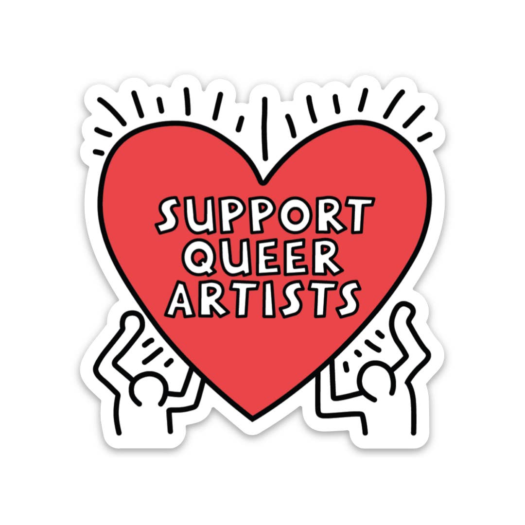 Support Queer Artists - Heart Sticker