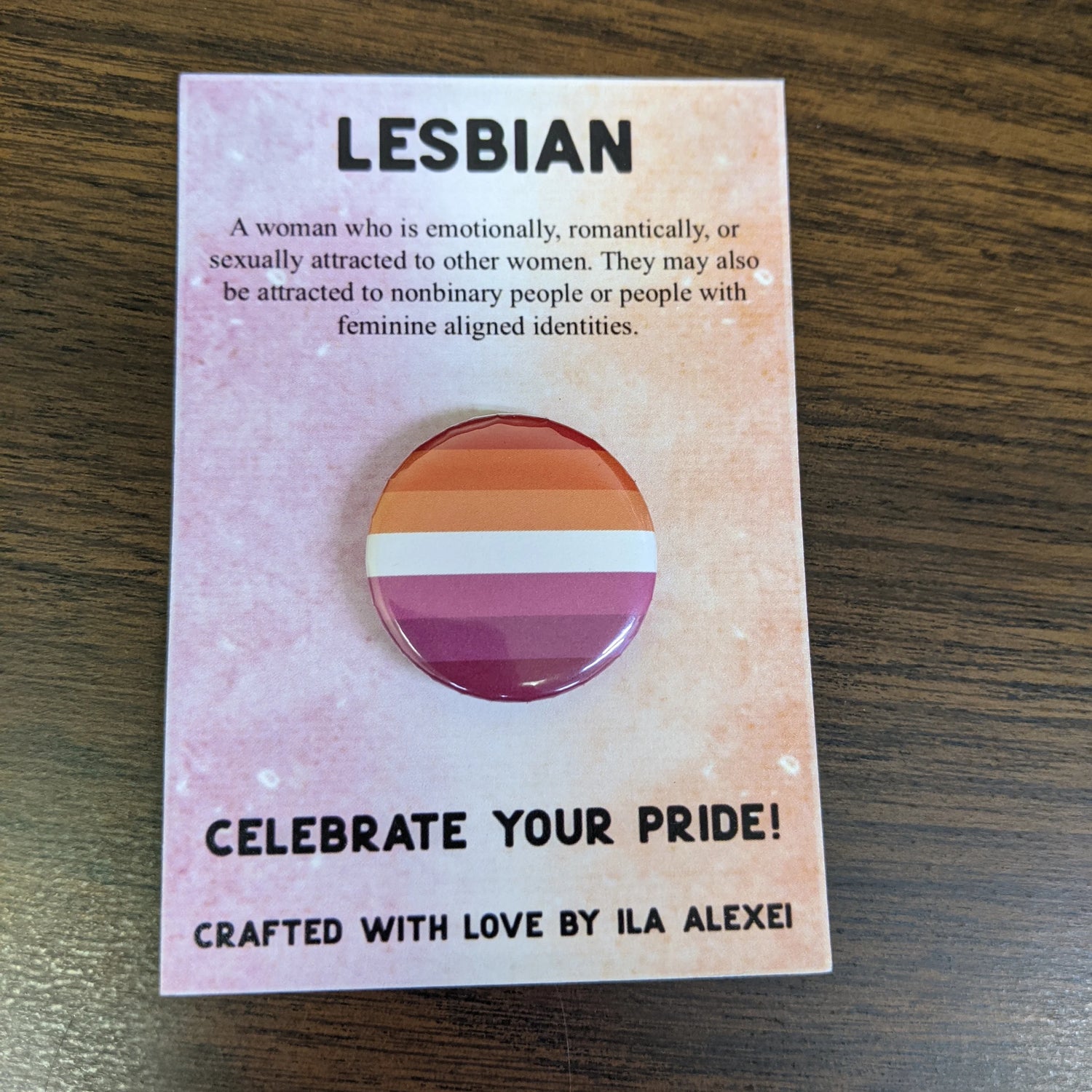 Lesbian flag button