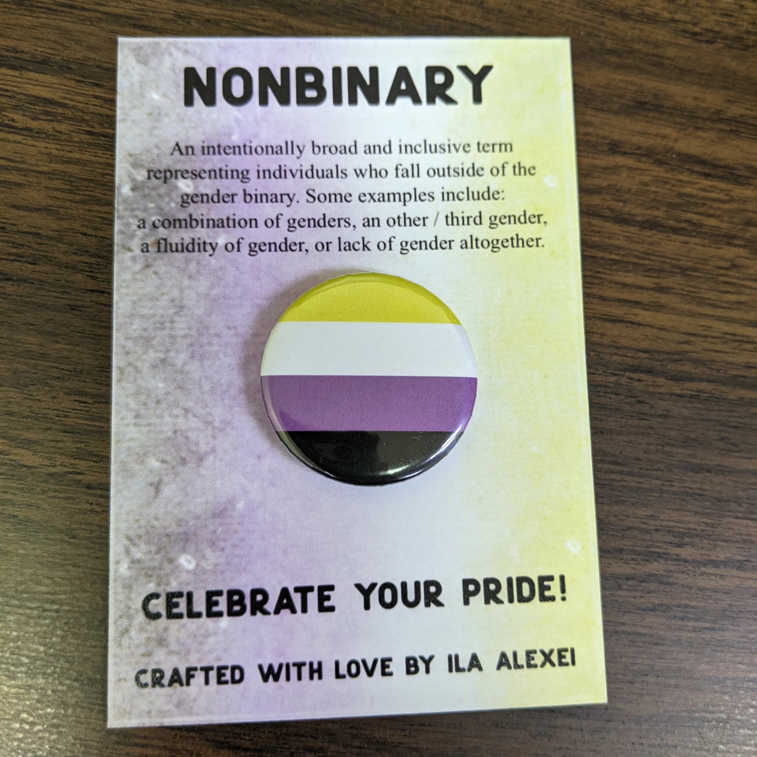 Nonbinary Flag Button