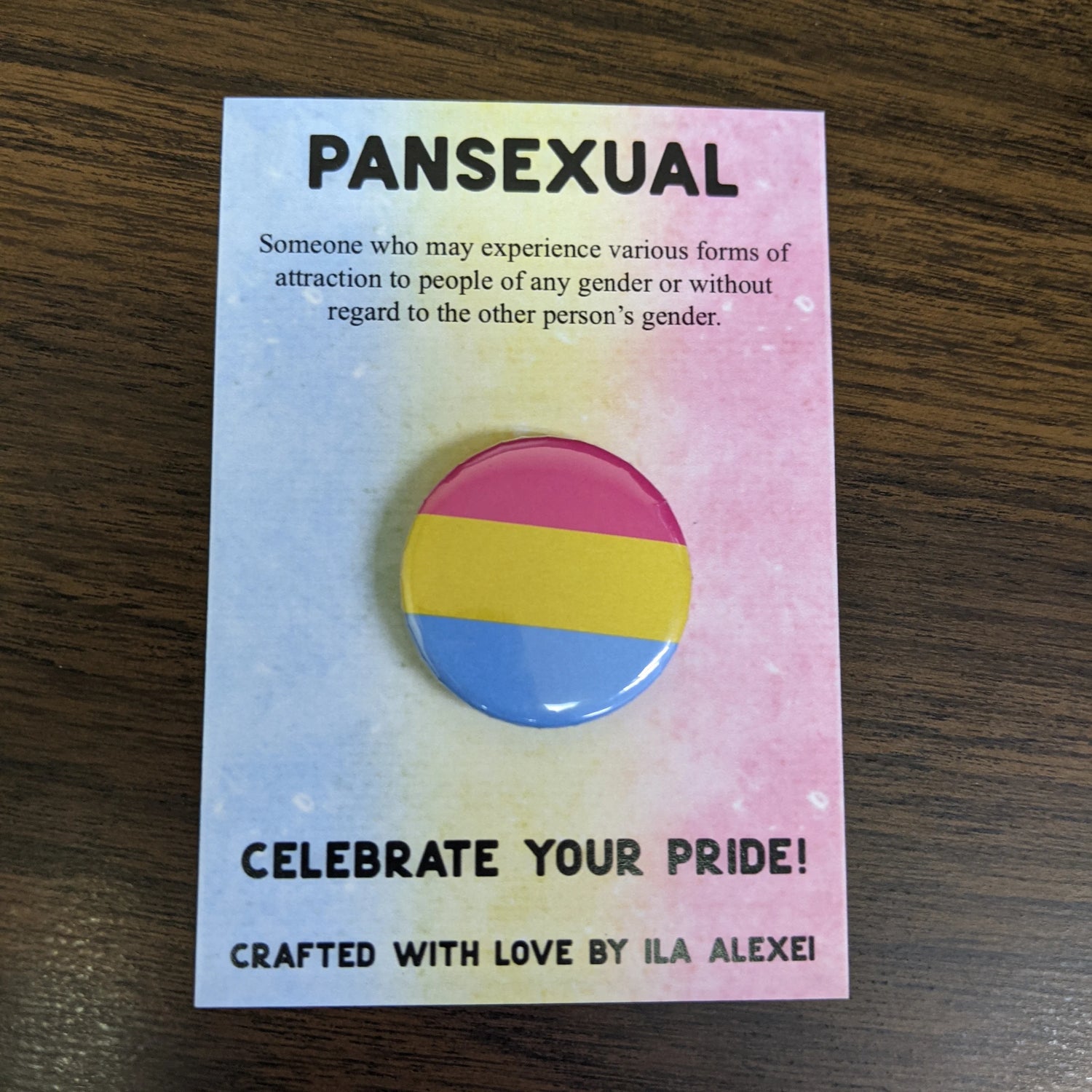 Pansexual flag button