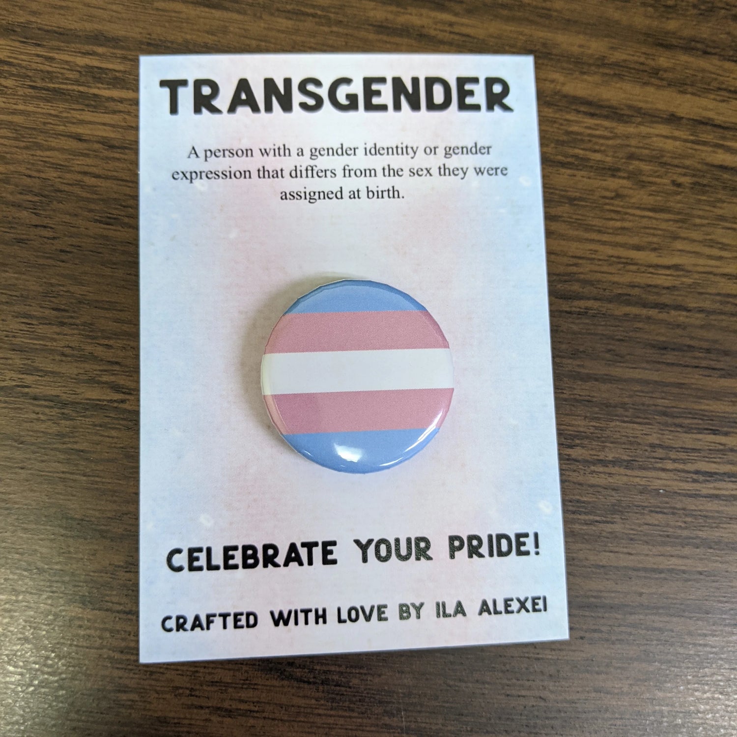 Transgender Flag Button