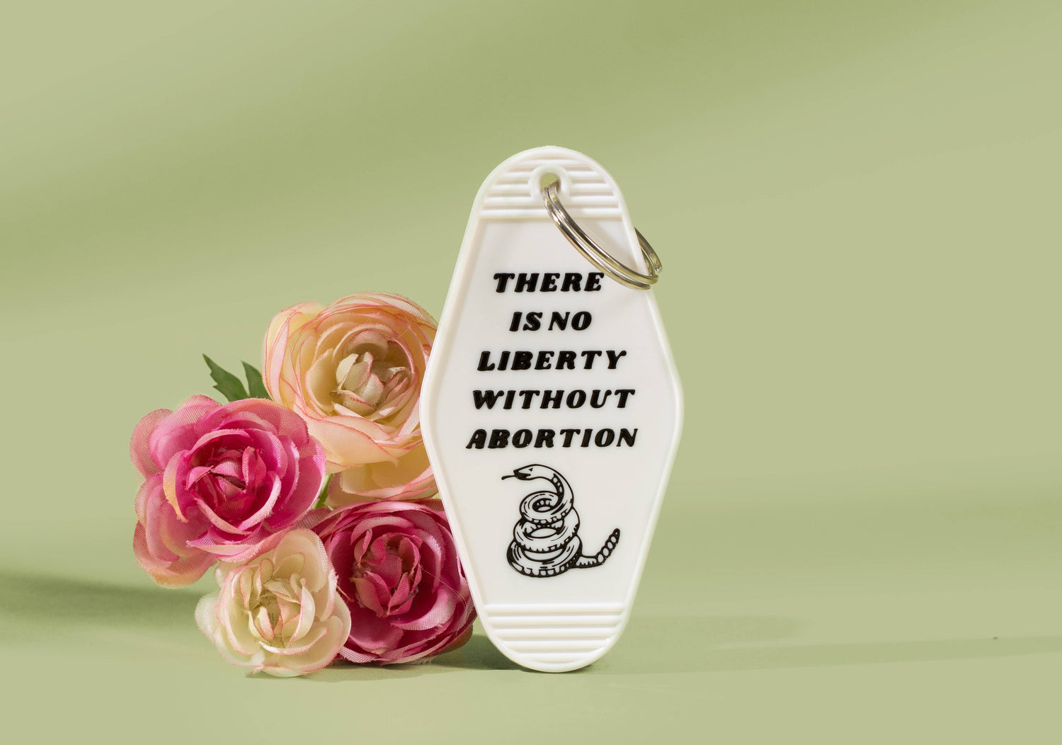 No Liberty w/out Abortion Snake Feminist Keychain