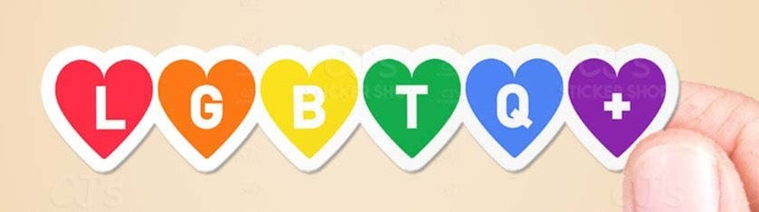 Pride LGBTQ+ Hearts Sticker