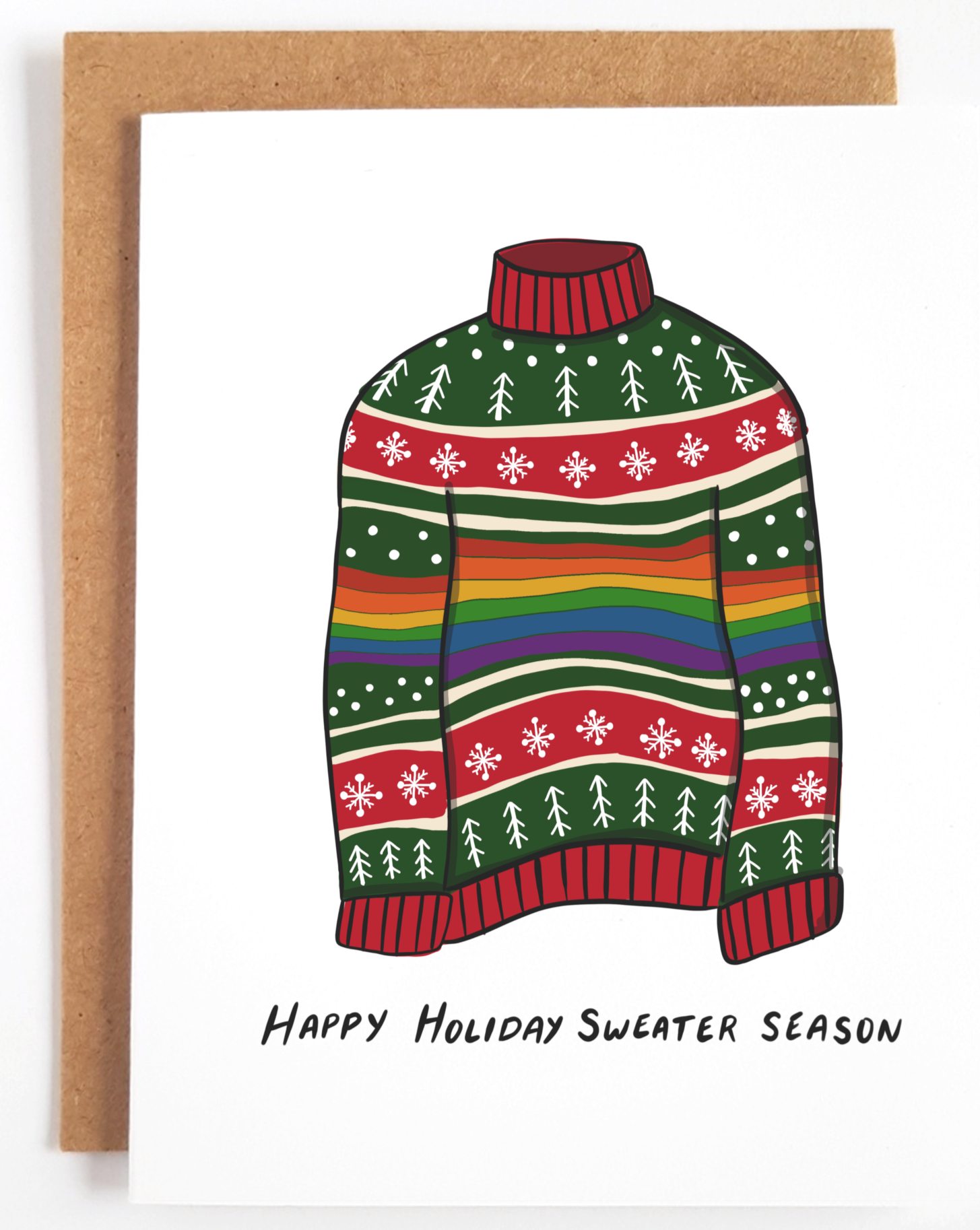Rainbow Holiday Sweater Card