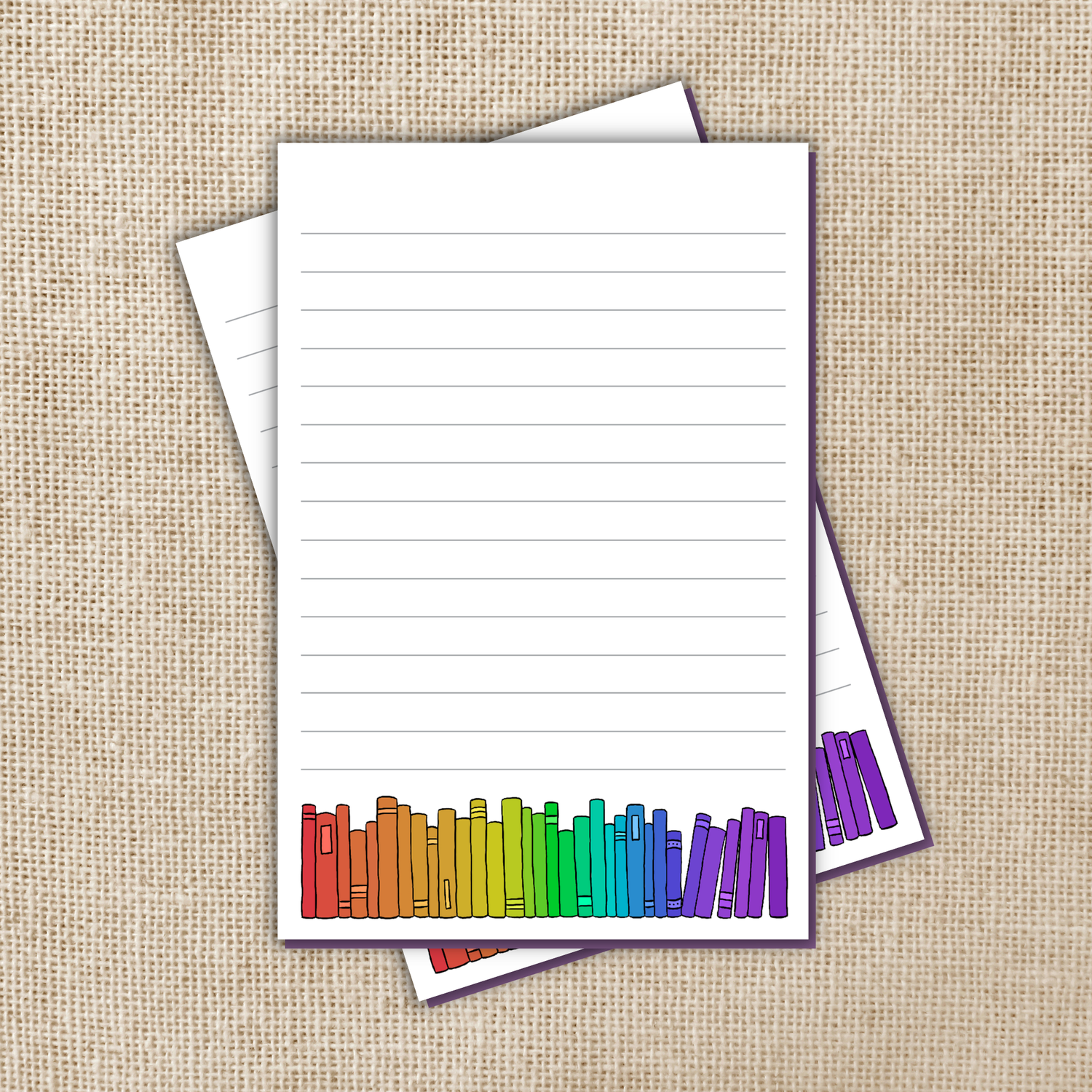 Rainbow Bookshelf Lined Notepad