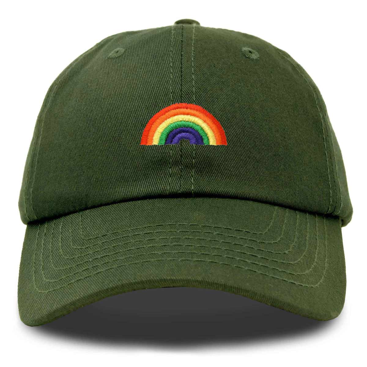 Rainbow Baseball Cap - Olive